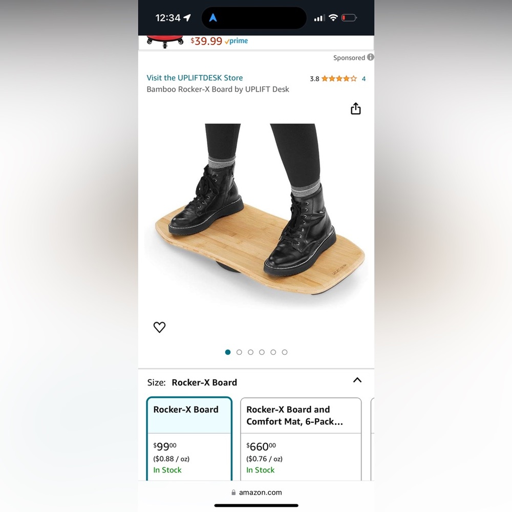 Uplift Desk Bamboo MotionX Balance Board Gem